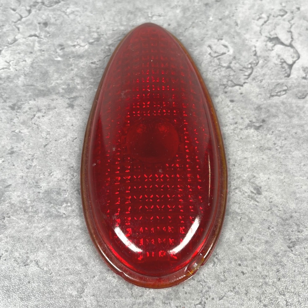 Vintage Red Teardrop Reflector Glass‎ Lens 307 Automotive Light Part